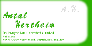 antal wertheim business card